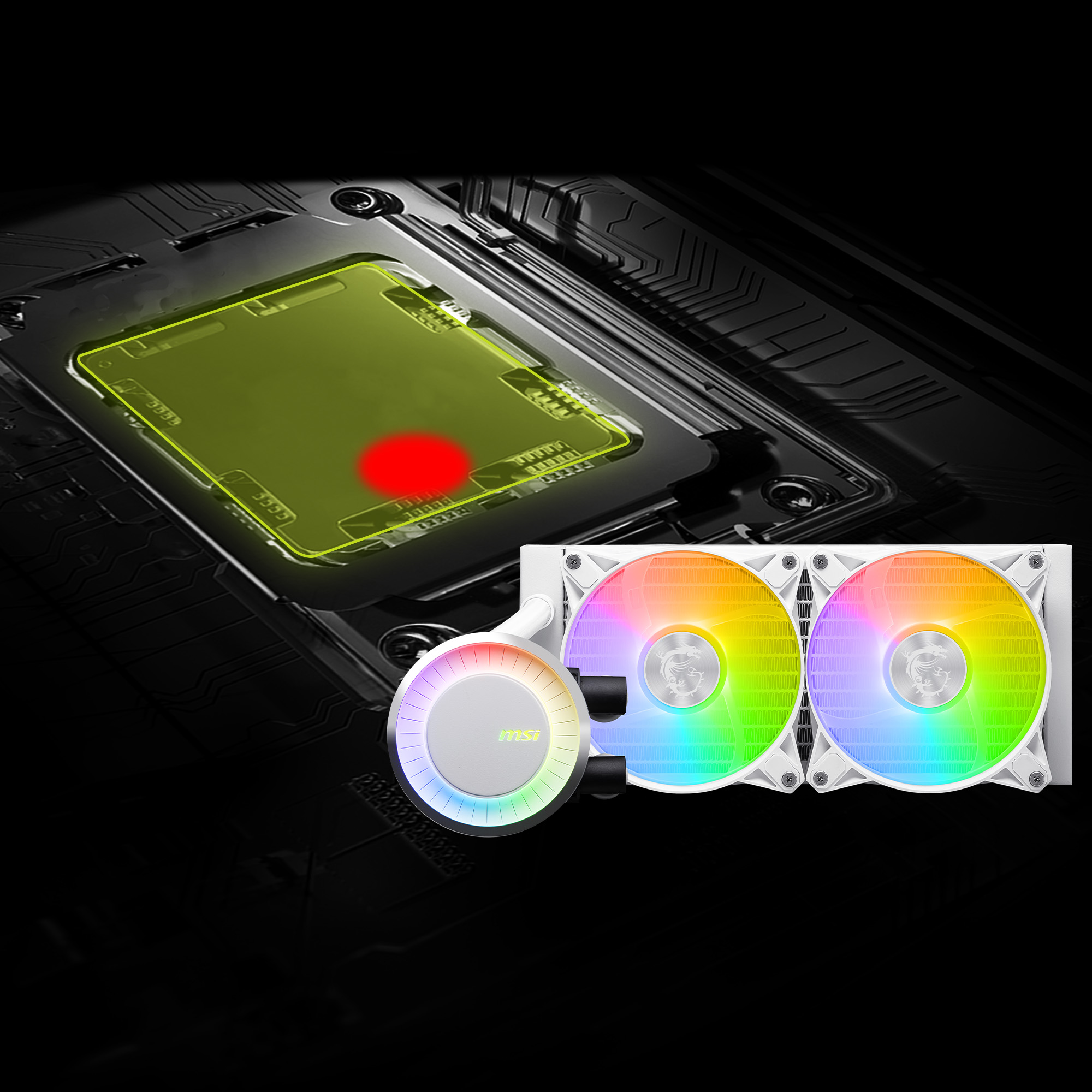 MSI MAG CoreLiquid E240 White - AIO ARGB CPU Liquid Cooler